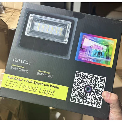 60W RGB LED Flood Light, Bluetooth Mobile APP Control, Power