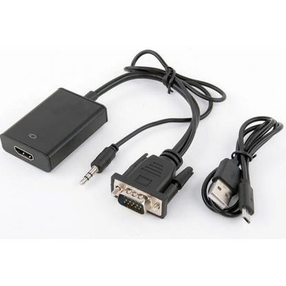 HDMI - VGA+AV Adapter Copper Black