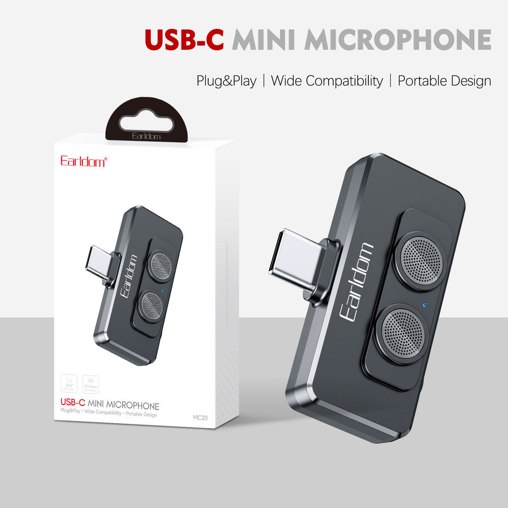 Беспроводной микрофон для телефона USB C — Earldom ET-MC20