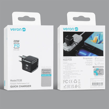 Home Charger | 20W | PD | QC3.0 - Veron TC20
