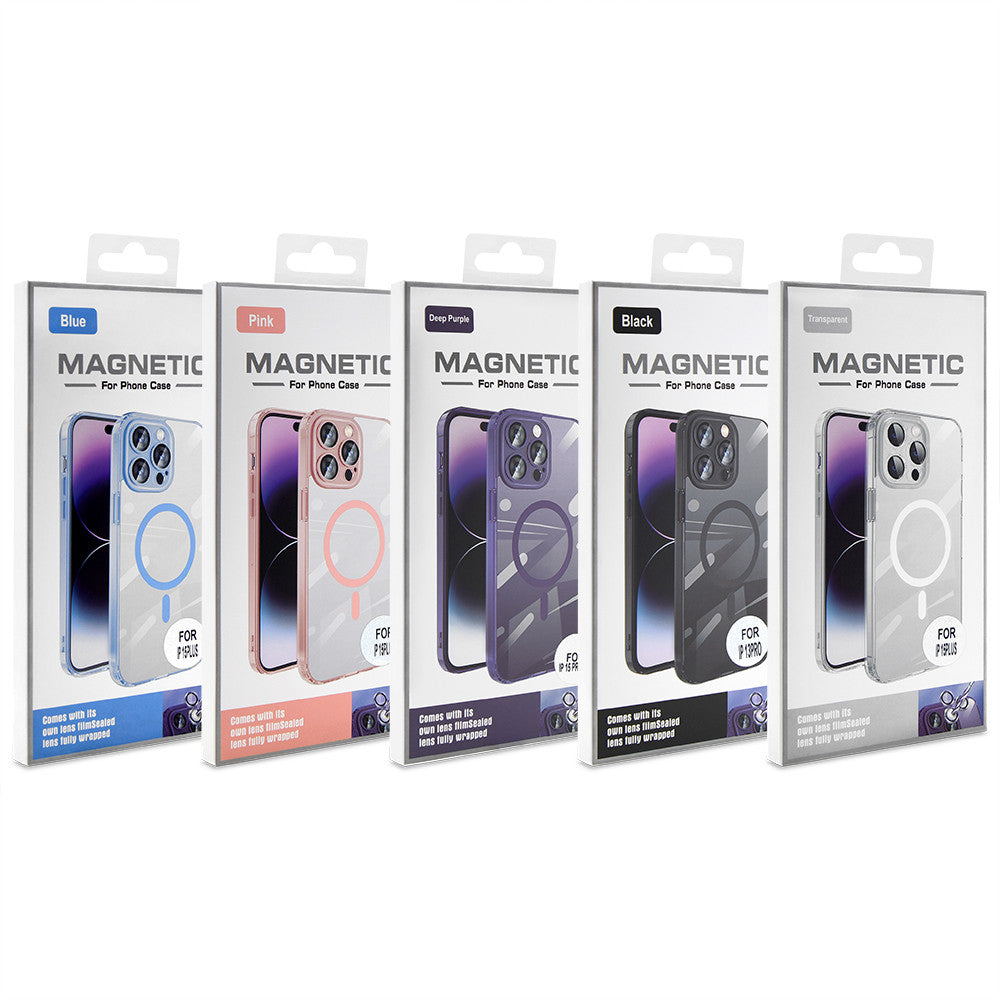 Clear Magnetic TPU+PC Case iPhone 15 Pro — Pink