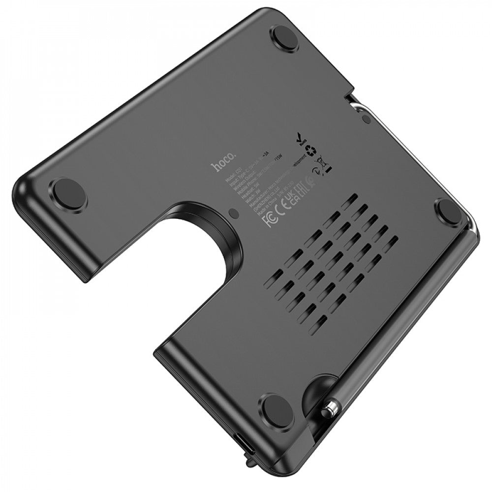 Magnetic Wireless Charger 3 in 1 Hoco CQ1 Geek folding for iWatch – black