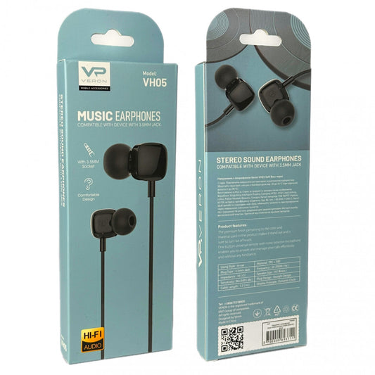 Headphones with microphone 3.5mm – Veron VH05 Soft Bass – Black