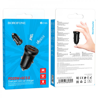 Car Charger 20W PD QC3.0 Borofone BZ18A – Black