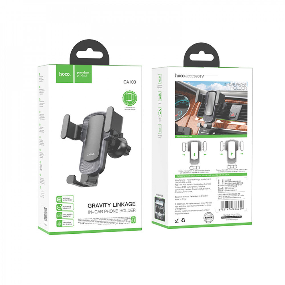 Car holder sliding on air duct Hoco CA103 — Black