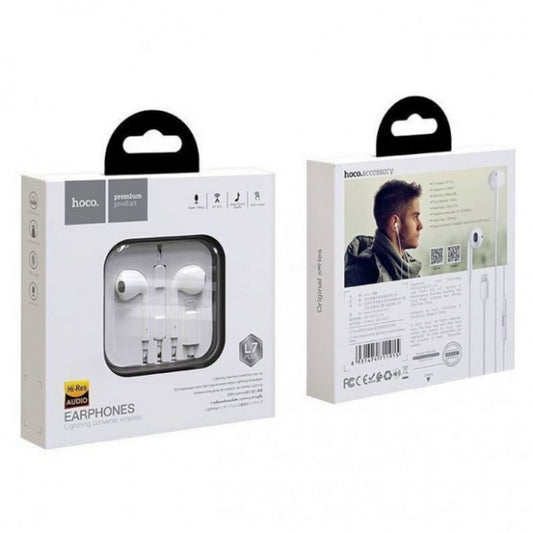 Lightning headphones with microphone Hoco L7 Plus Original Series – White