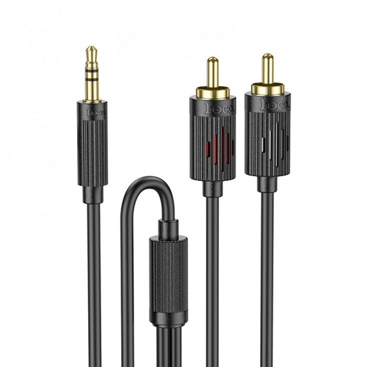 Cable Aux to 2 RCA (1m) Hoco UPA28 — Black
