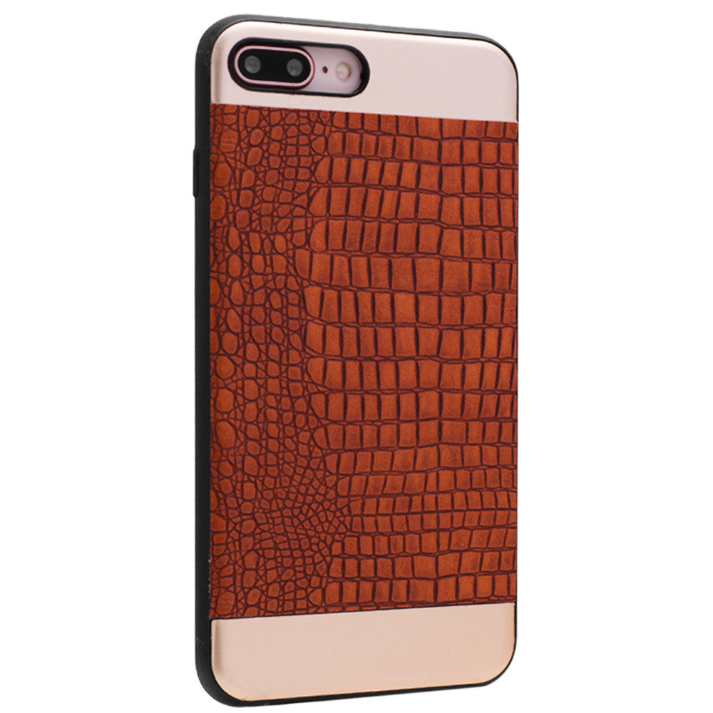 Top & Bottom Metal Leather Cover Case iPhone 7 ; 8 