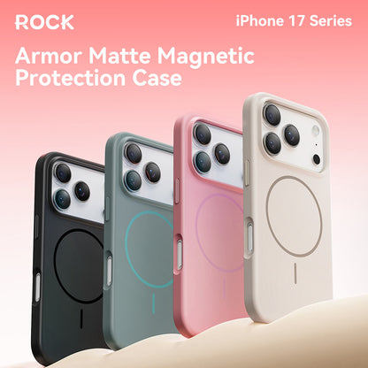 Rock Armor Matte Series TPU Case with Magsafe — iPhone 17 Pro — Black
