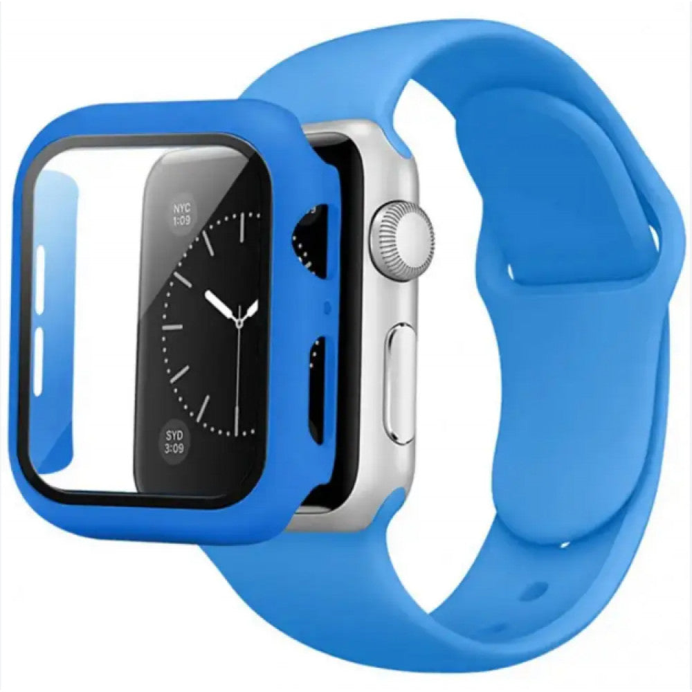 Ремінець Silicon & Glass Apple Watch 41 mm — Sky lake blue