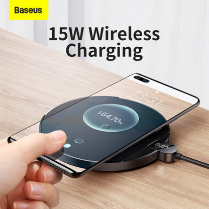Wireless Charger 15W Baseus (CCED000001) Digital LED Display Gen 2 Black for Smartphones