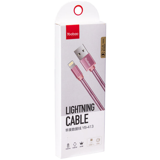 Lightning Cable 18W (1m) Yoobao YB413 — Rose Gold