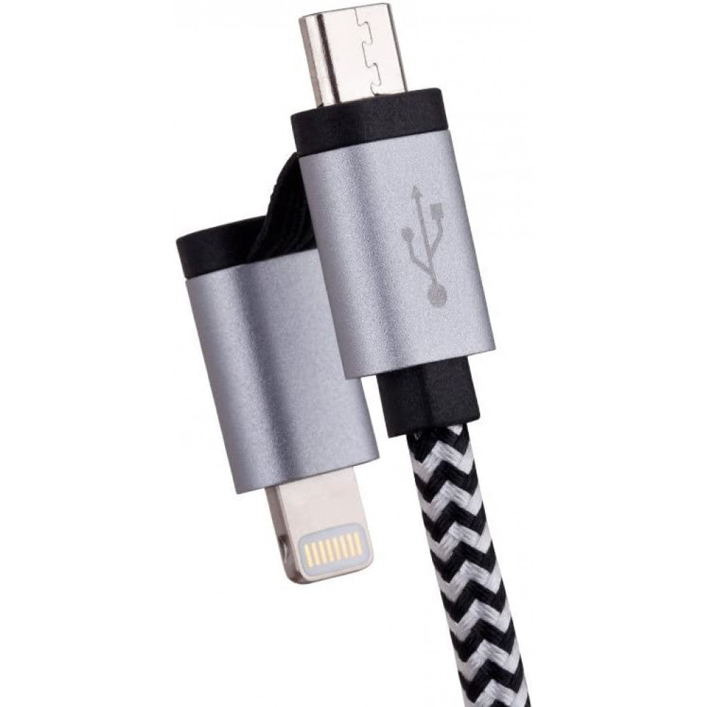 Кабель 2 in 1 ( L , M ) 2.4A (1m) Momax DL4 — Orange