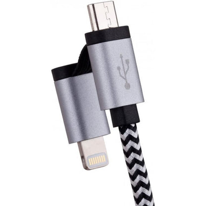 Кабель 2 in 1 ( L , M ) 2.4A (1m) Momax DL4 — Orange