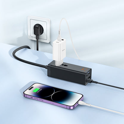 Мережевий фільтр 2500W 2U | 1P | 2C 65W | 1.5m — Hoco AC10A  — White