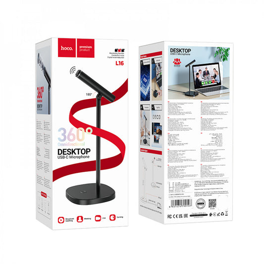 Desktop Microphone Hoco L16 Mike USB – Black