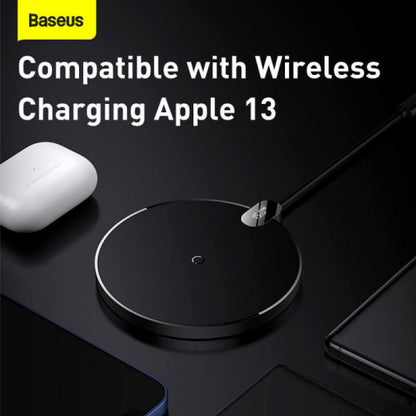 Wireless Charger 15W Baseus (CCED000001) Digital LED Display Gen 2 Black for Smartphones