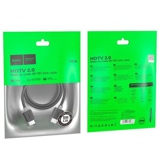 HDMI 2.0 Male to Male 4K HD Data Cable (1m) — Hoco US08