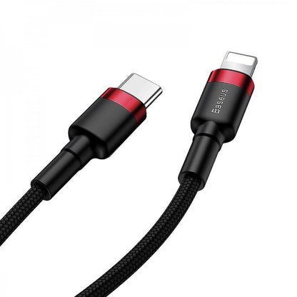 USB C to Lightning Cable 20W PD (1m) Baseus (CATLKLF) Cafule Series – CATLKLF-G1 Gray &amp; Black