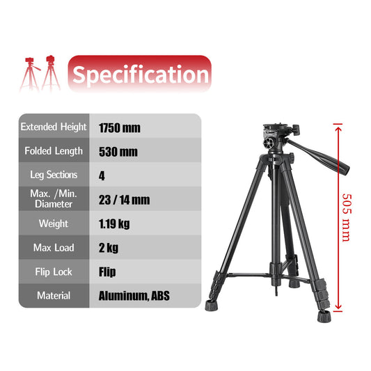 Tripod Stand 1.75m | | KINGJOY VT-860S | Multifunctional |