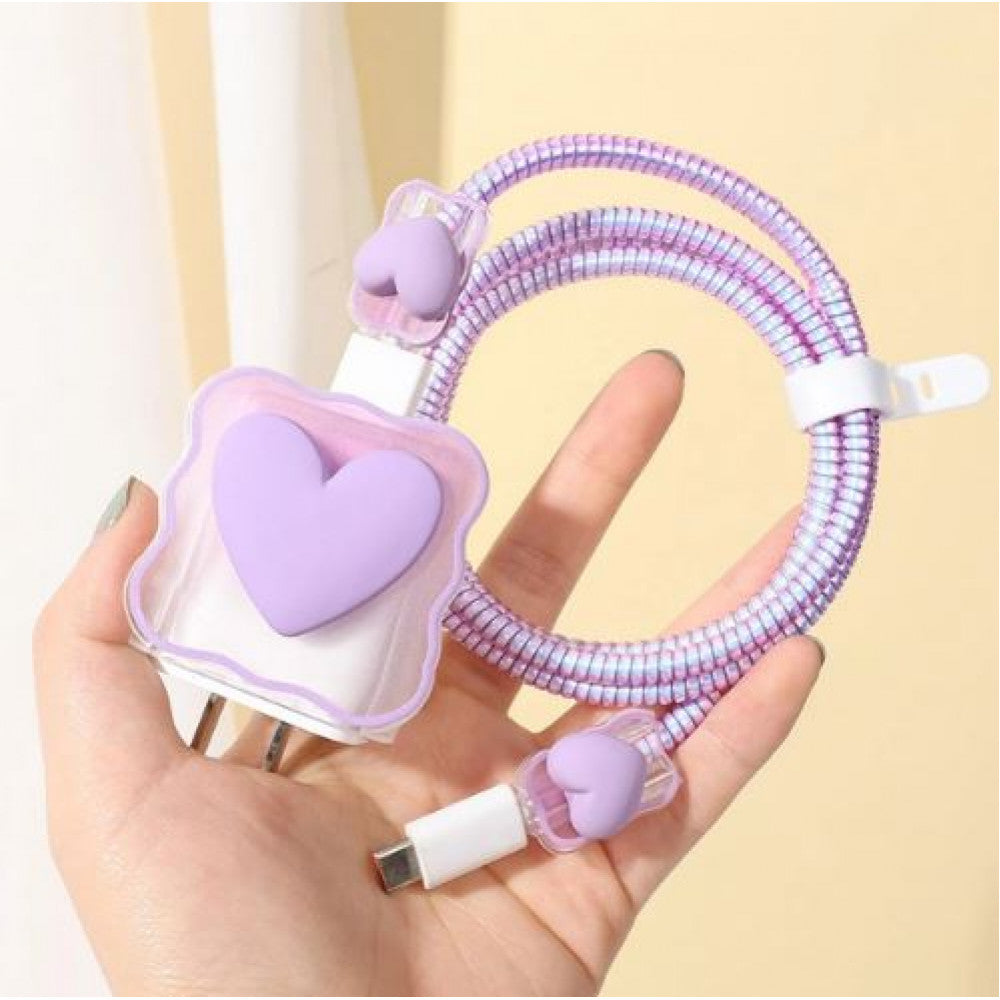Защита кабеля и зарядки «Heart» — Pink