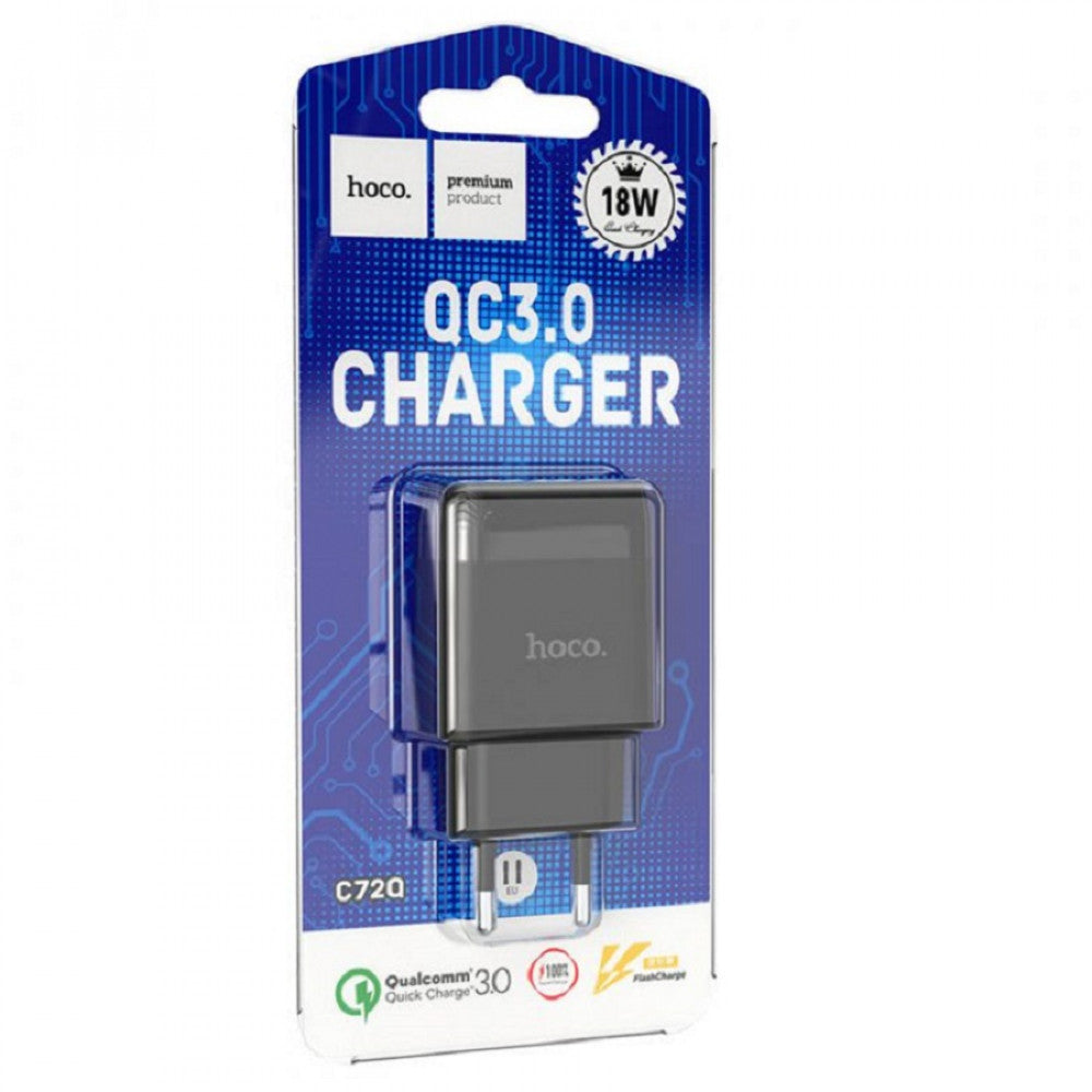 Home Charger | 18W | QC3.0 – Hoco C72Q – Black