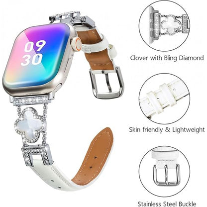 Ремінець Leaf clover Apple Watch 42 mm 44 mm 45 mm 49 mm — Starlight&White