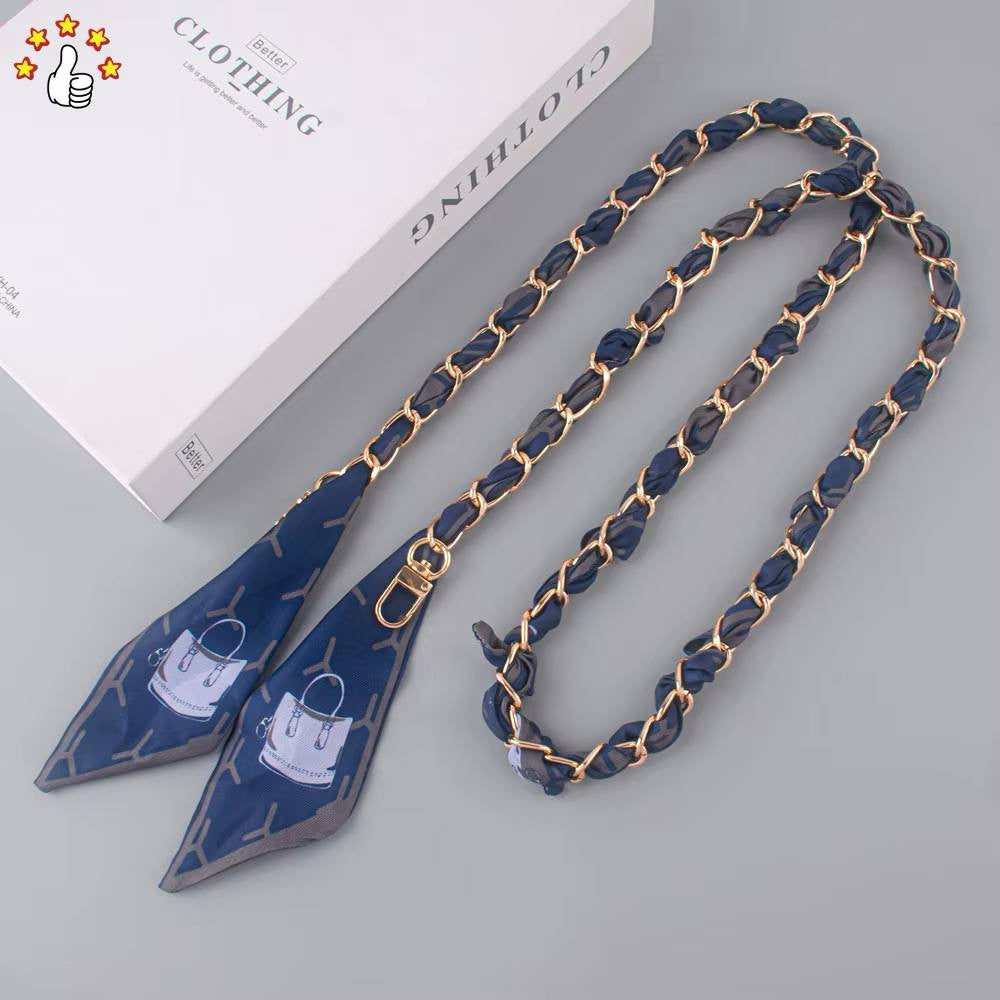 Шнурок на шею «Silk Scarf » — Dark Blue