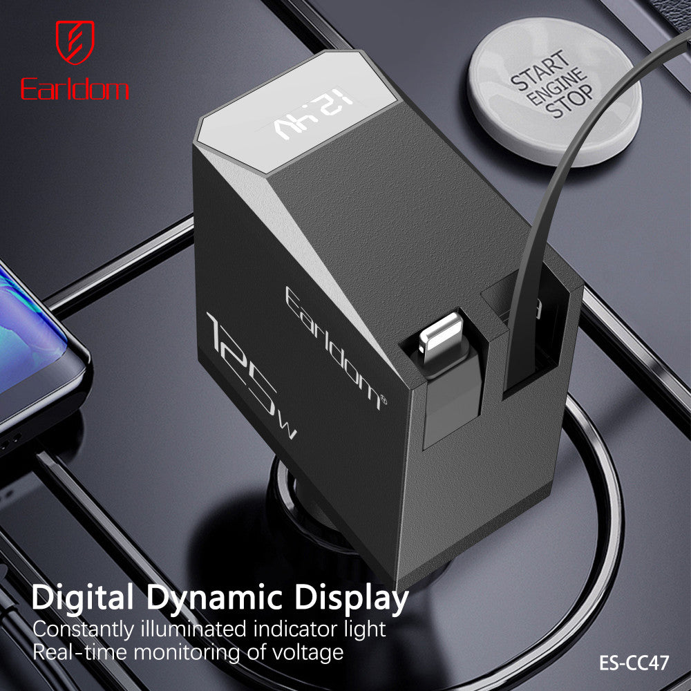 Car Charger 125W 1U 1C Earldom ES-CC47