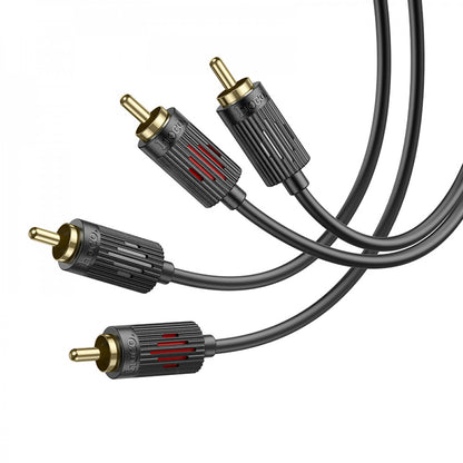 Cable 2 RCA To 2 RCA (1m) Hoco UPA29 – Black