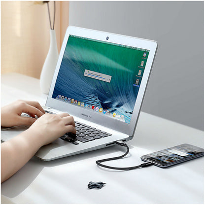 Cable 2 in 1 (M, C) 2.4A (0.23m) – Baseus (CAMUTC-01) U-shaped Portable data Black