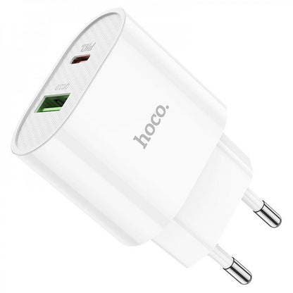 Home Charger 20W PD QC3.0 C to Lightning Cable (1m) Hoco C95A – White