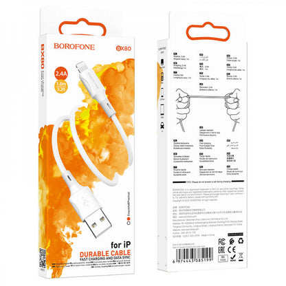 Lightning cable 2.4A (1m) Borofone BX80 - White