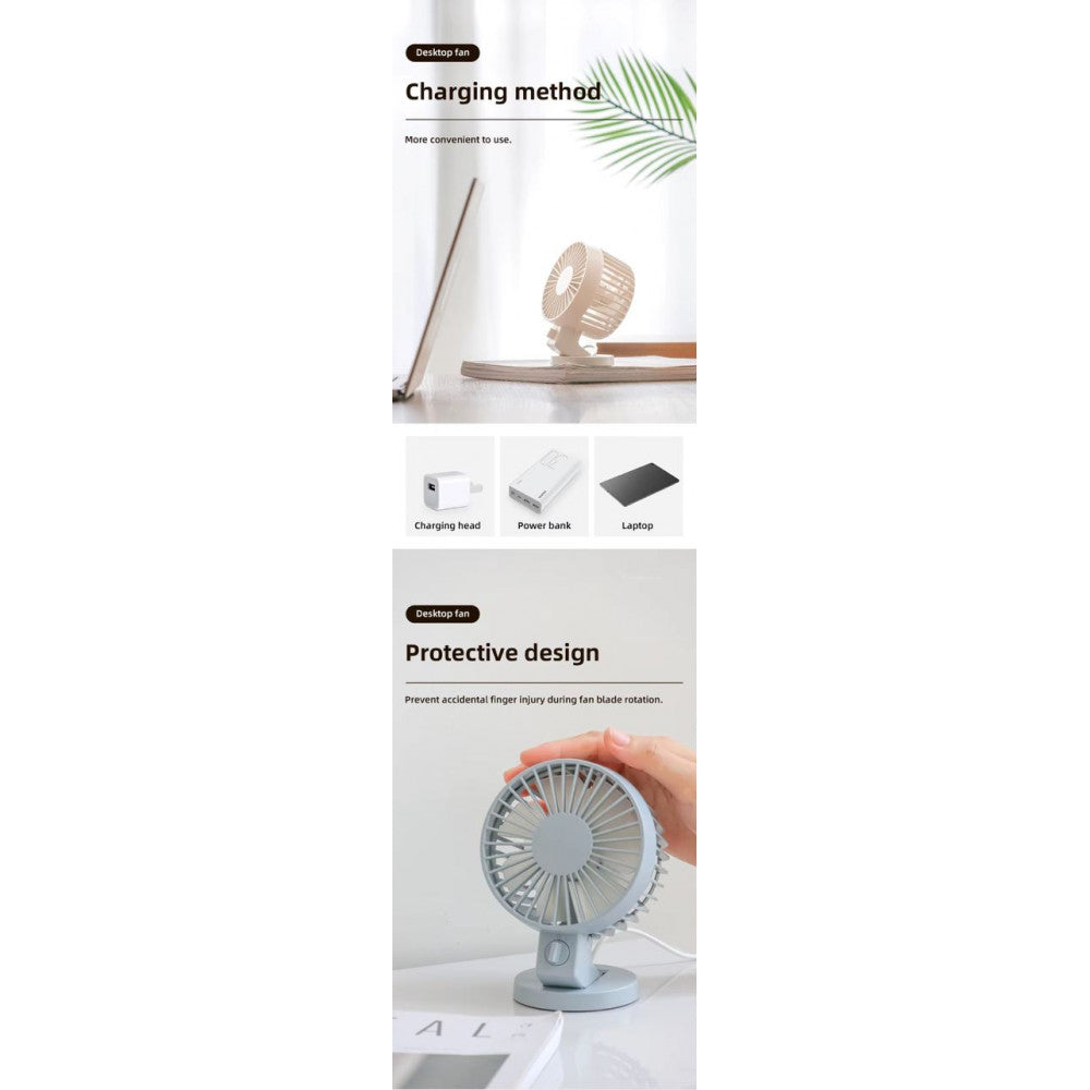 Портативный мини вентилятор WT8019 — Grey