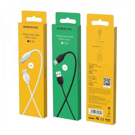USB C cable 1.3A (1m) – Borofone BX19 – White