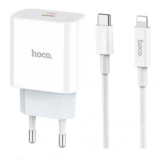 Home Charger 30W PD C to Lightning Cable (1m) Hoco C76A Pro — White