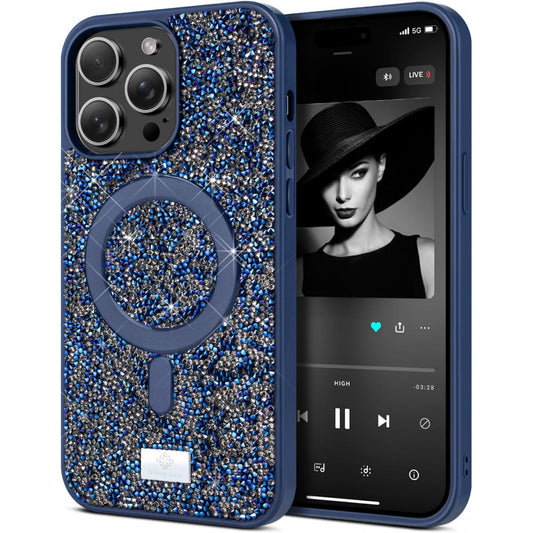 Bling World Rock Case With MagSafe — iPhone 16 Pro  — Blue