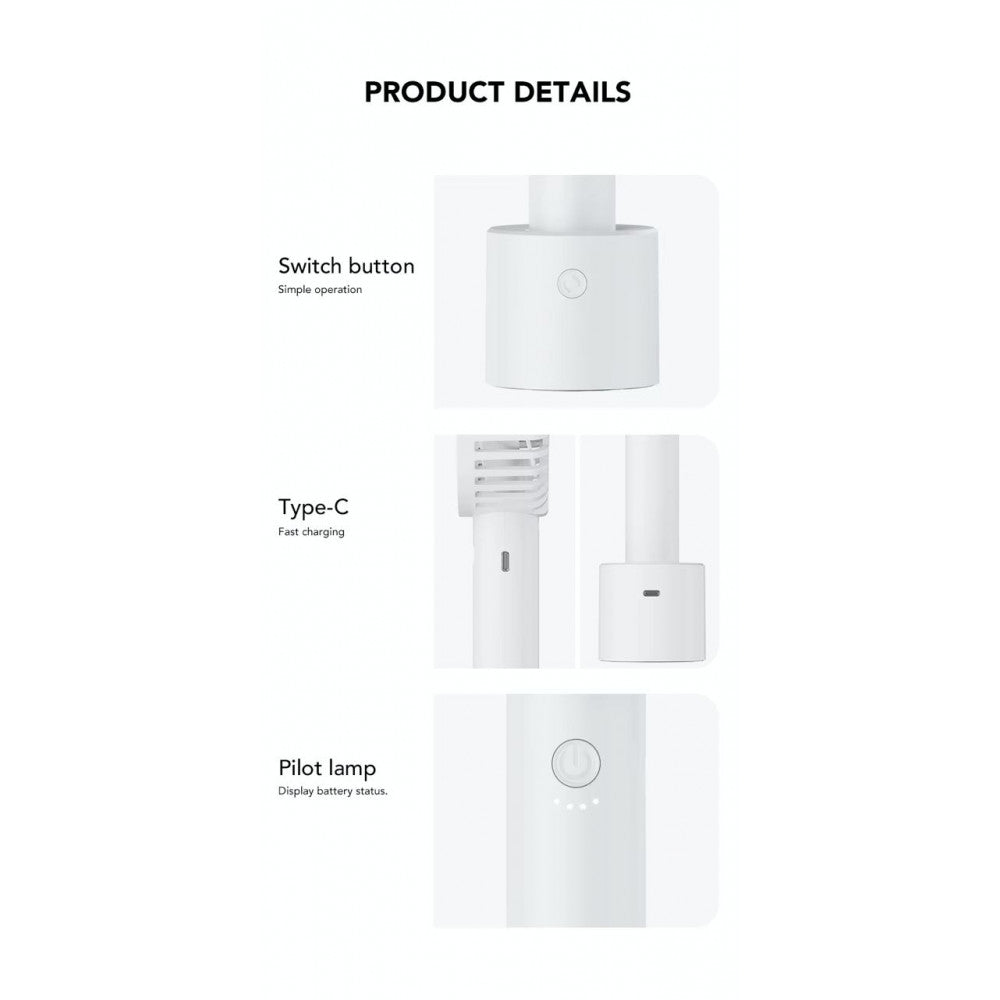 Портативный мини вентилятор WT-F69 White  - 2000 mAh