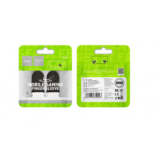 Hoco GM4 Phantom Superconducting fiber mobile game finger cots(silver Fiber) – Black &amp; Silver