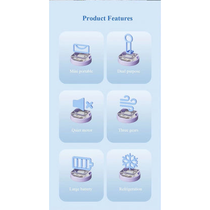 Портативный мини вентилятор L-01 -2000 mAh — Blue