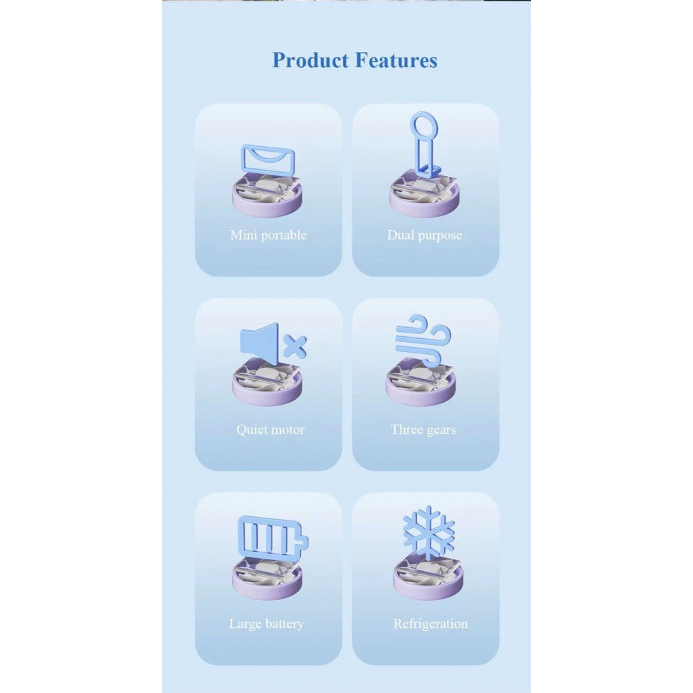 Портативный мини вентилятор L-01 -2000 mAh — White