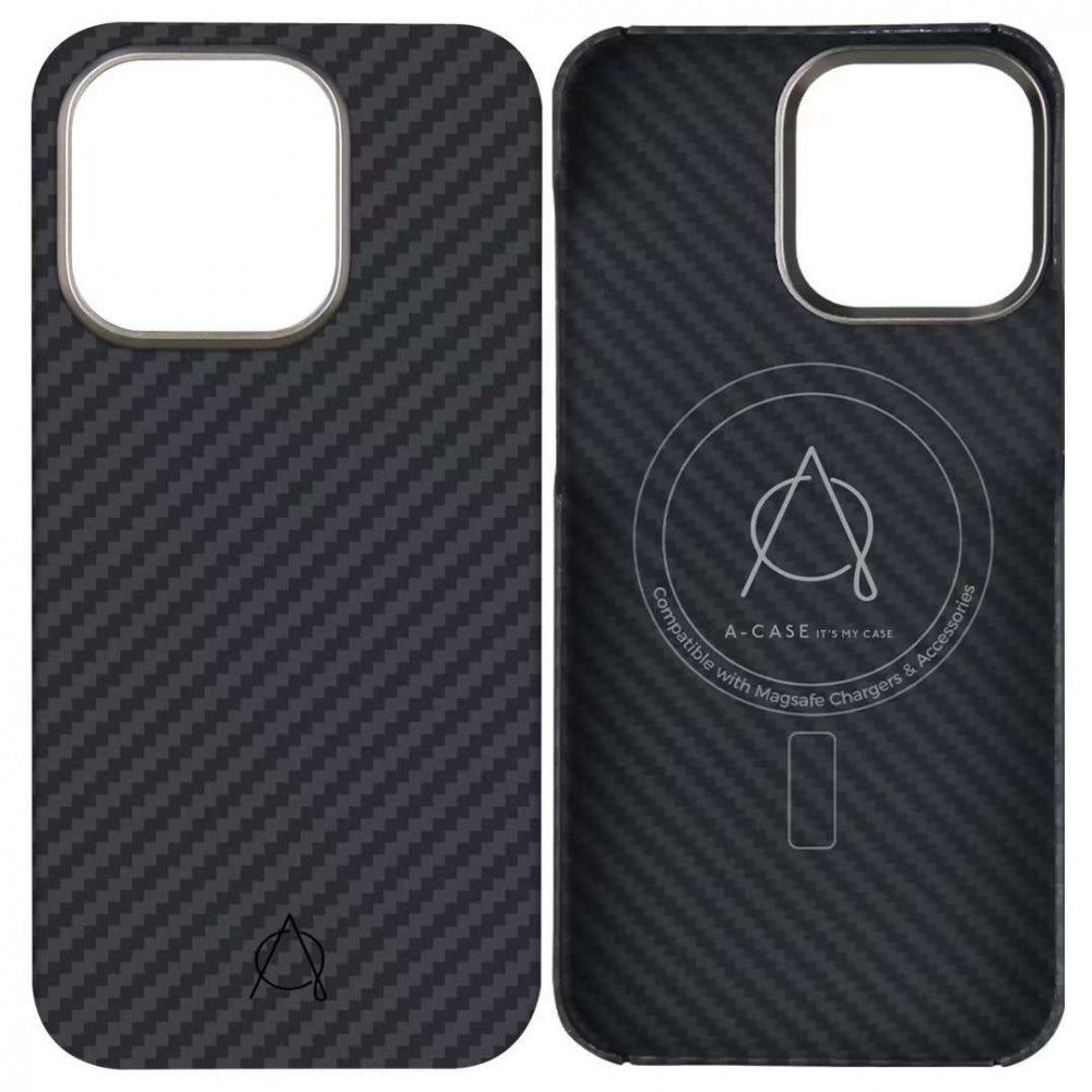 Накладка Чехлы A-Case Kevlar With Magsafe — iPhone 15 Pro Max — Black
