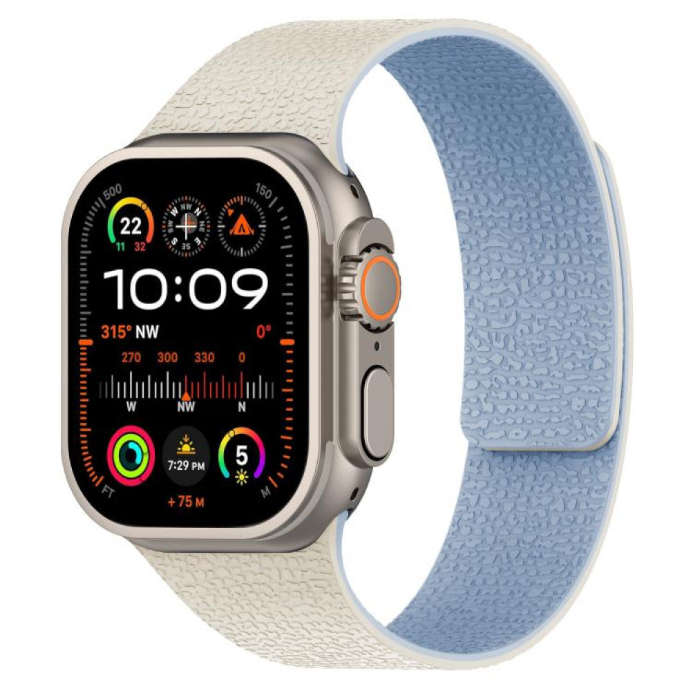 Ремінець Magic Silicon — Apple Watch 42 mm | 44 mm | 45 mm | 49 mm — Antique White&Mist Blue