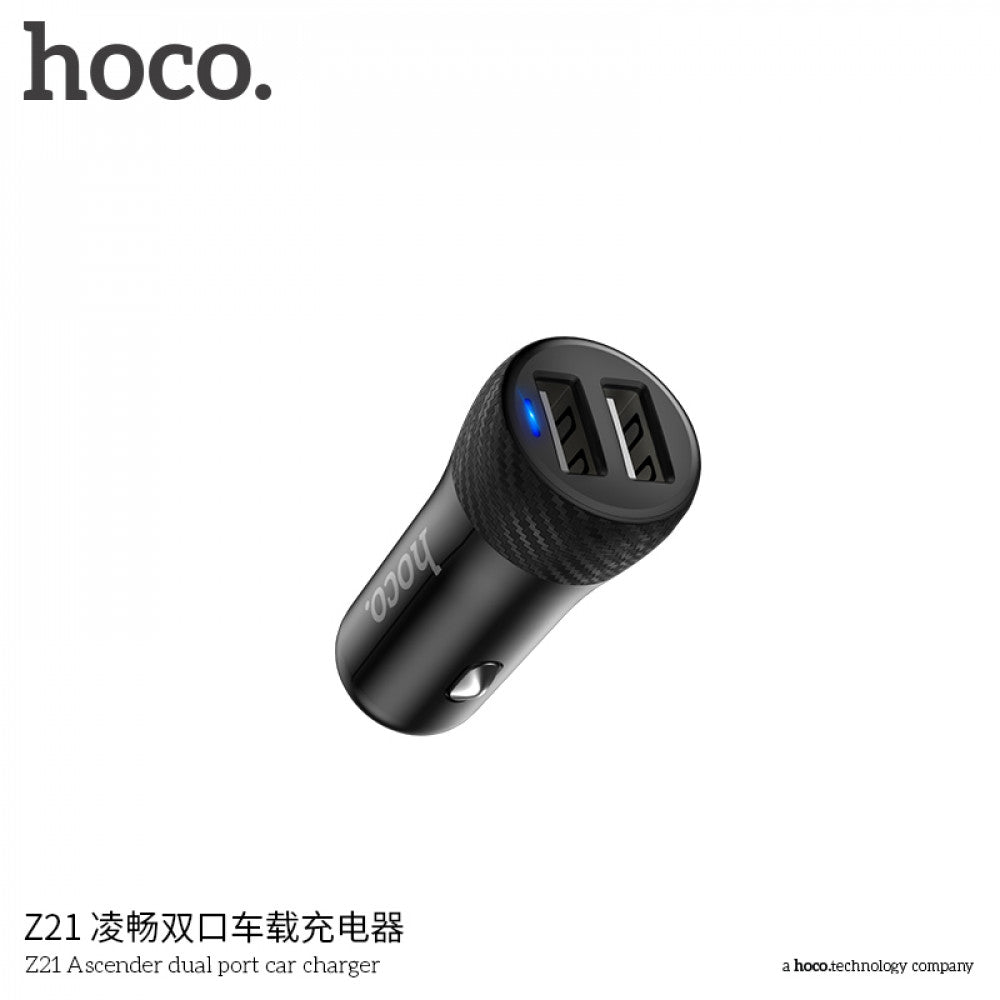Car Charger 3.4A 2U Hoco Z21 – Black