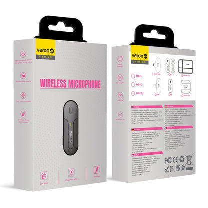 Wireless microphone for phone Lightning Veron M8-2L with charging case
