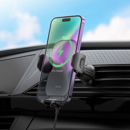 Car Holder Hoco HW4 Journey wireless fast charging (air outlet) – Black