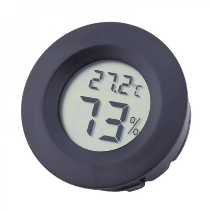 Digital clock with thermometer and hygrometer Ring clock - Black