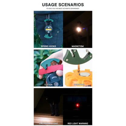 Rechargeable LED Flashlight W5146 with Type-C (7 modes, carabiner, knife, magnet)