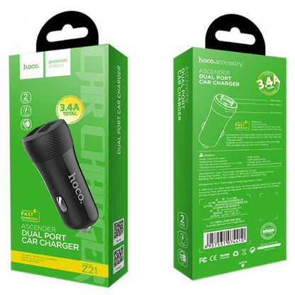 Car Charger 3.4A 2U Hoco Z21 – Black