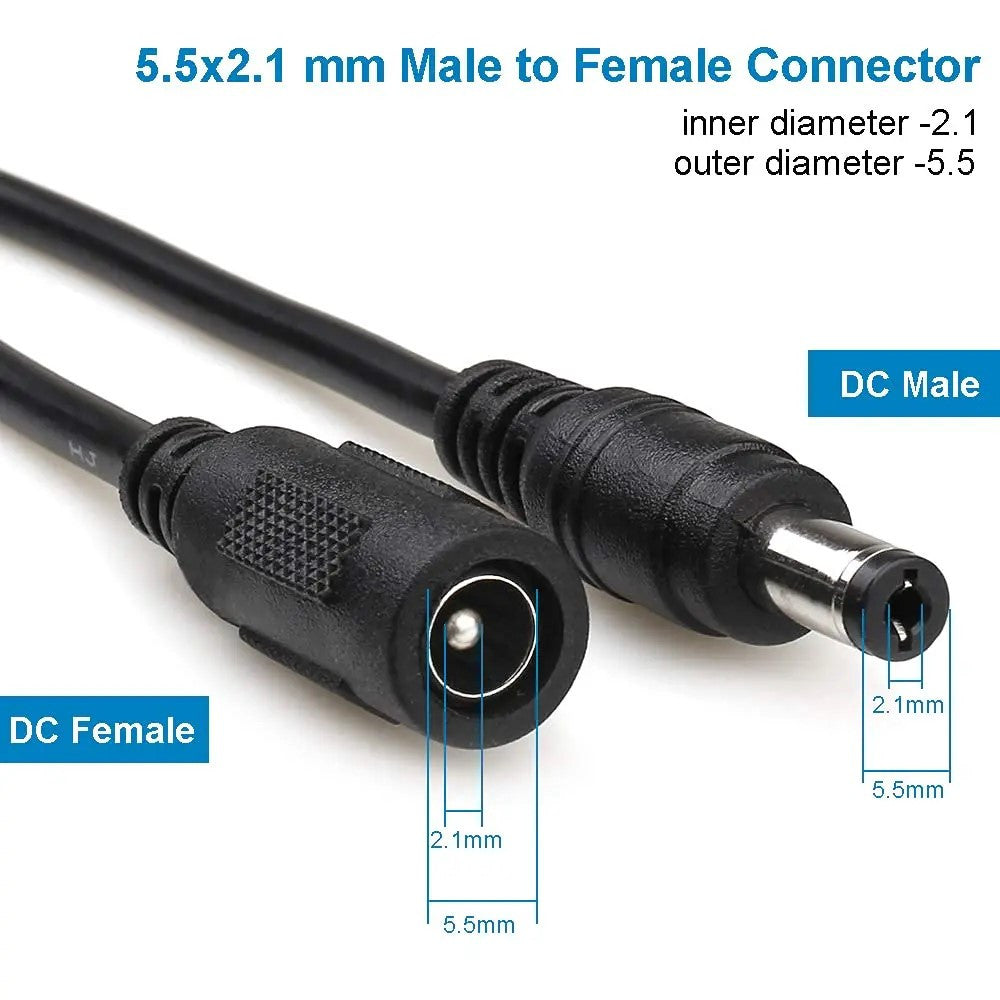 cable 3 meter Female to Male 5.5mmx2.1mm DC